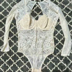 Victoria Secret cream lace bodysuit